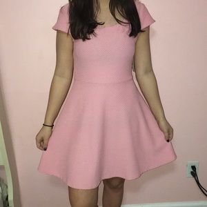 Pink dress with heart cut out on the back